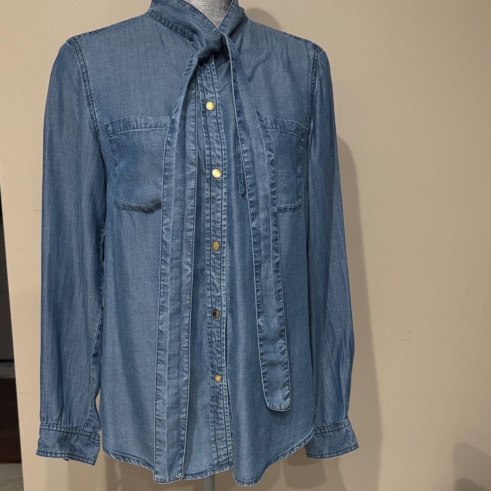 MICHAEL KORS Blue Denim WOMAN Shirt SIZE M
